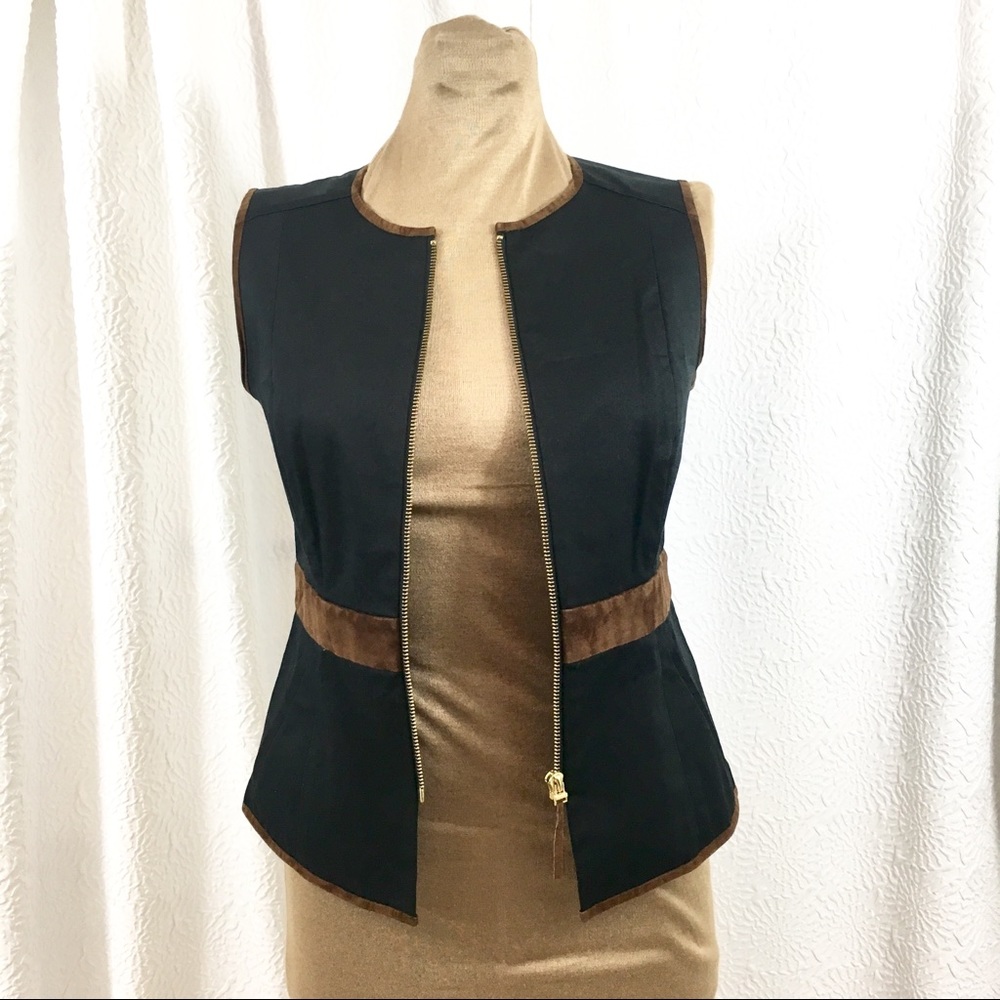 Ports 1961 suede leather trim vest